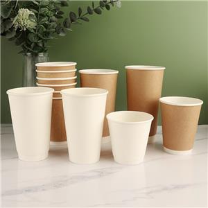 Factory Biodegradable Double Wall Custom 8oz Paper Coffee Cup Disposable Thermal-insulated Tumbler