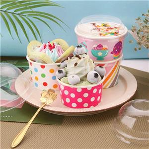 3 4 5 8 Oz Printed Paper Ice Cream Cups with Lids printed ice cream cups