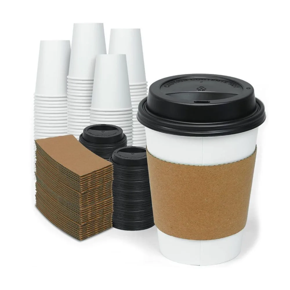 Coffee Shop Accessories Corrugated Cardboard Coffee Drink Cup Holder Tray Cup Carrier Paper Cup Holders Heat Shield Sleeve