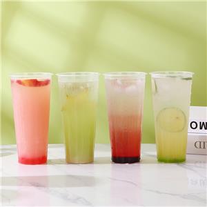 Customizable disposable high transparency plastic cup 90 caliber injection molded transparent/frosted PP plastic cup with lid pp cups