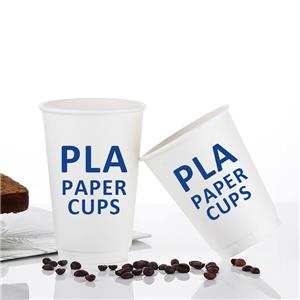 Custom Logo Disposable Double Wall Coffee PLA Paper Cup Waterproof Hot Drink Take Away Cups Bio-Plastic Lined Cup
