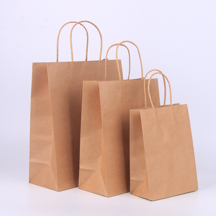 Custom Kraft Paper Gift Bag With Handles custom logo bag