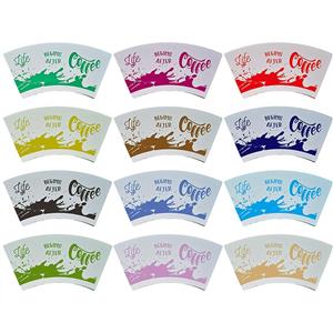 Hot Sale Raw Material Paper Cup Fans PE Coated Coffee Paper Cup Fan Popular Promotional Hand Fan