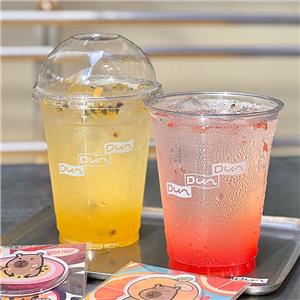 Custom LOGO Printed 92 Caliber Clear Disposable Cup Matcha Boba Milk Tea Ice Coffee Smoothie PET Plastic Cups with Lids and Straws coffee cup