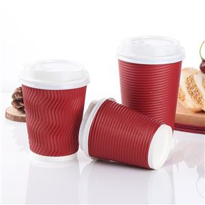 Red Environmentally Friendly Practical Thickened Heat-insulated Biodegradable Corrugated Paper Cup Heat-Insulated Tumbler