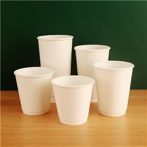 Custom logo Biodegradable 12oz Double-wall Paper Coffee Cups for High-quality Cafes Enhanced-experience Vessel