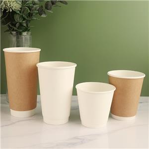 Factory Biodegradable Double Wall Custom 8oz Paper Coffee Cup Disposable Premium Beverage Container