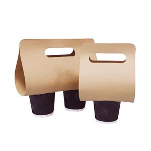 Custom Made Take Away Drink Coffee Paper Cup Carrier Disposable Paper Coffee Cup Holder Beverage Transport Caddy