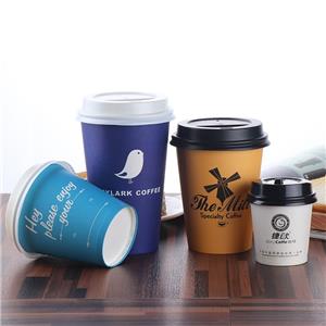 Custom LOGO Cafe Takeaway Cardboard 12oz Cup for Hot Drink Single Wall Disposable Paper Coffee Cup With Lid Disposable coffee cup