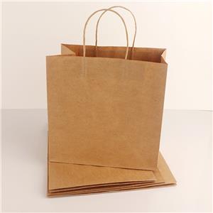 Take Out Coffee to Go Restaurant Carry Bags Disposable Eco-friendly Kraft Grocery Shopping Packaging Merchandise Sack