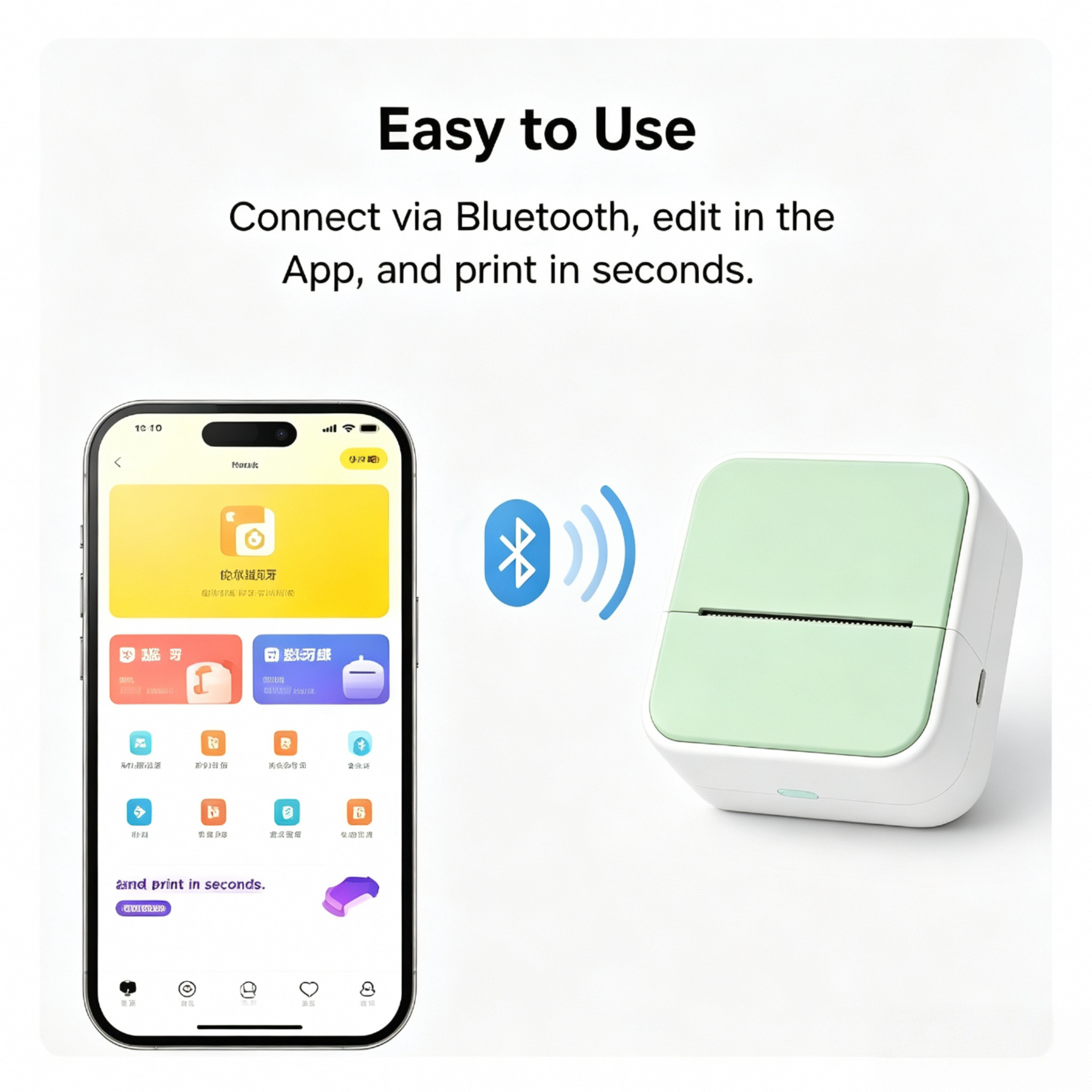 S1 Mini Sticker Printer with Multi-Type Label Paper Support