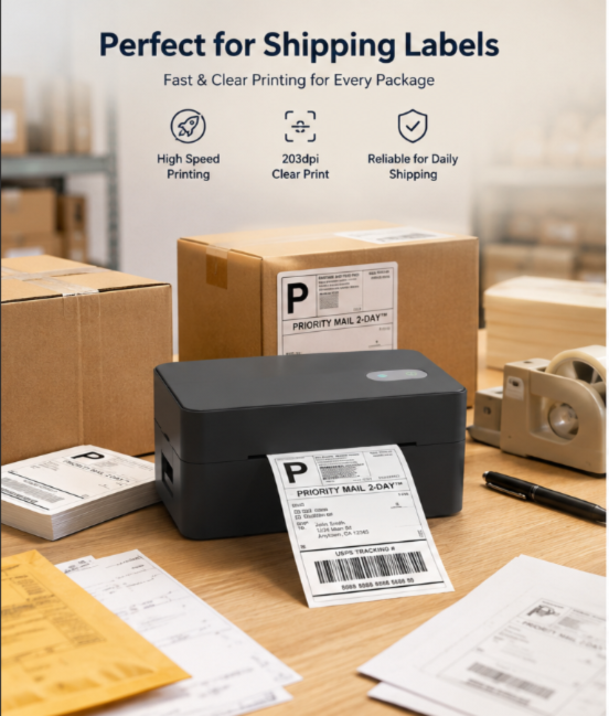 D400 Thermal Label Printer for Express Shipping and Warehouse Operations