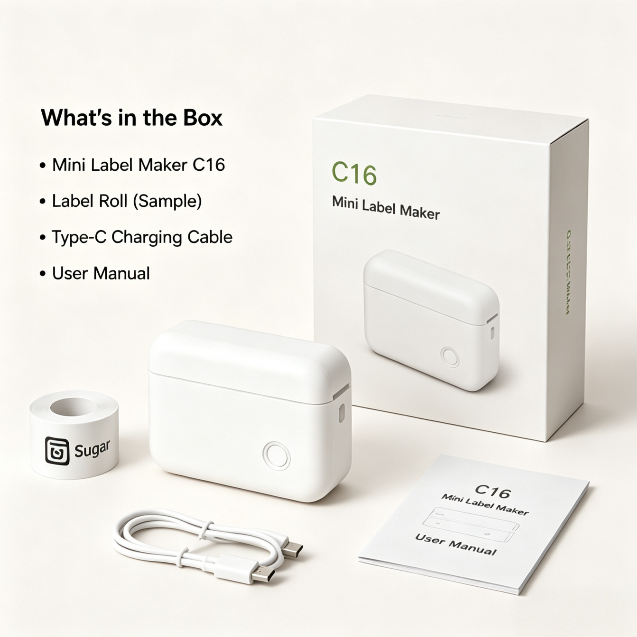 C16 Compact Label Maker for Home Office and Retail