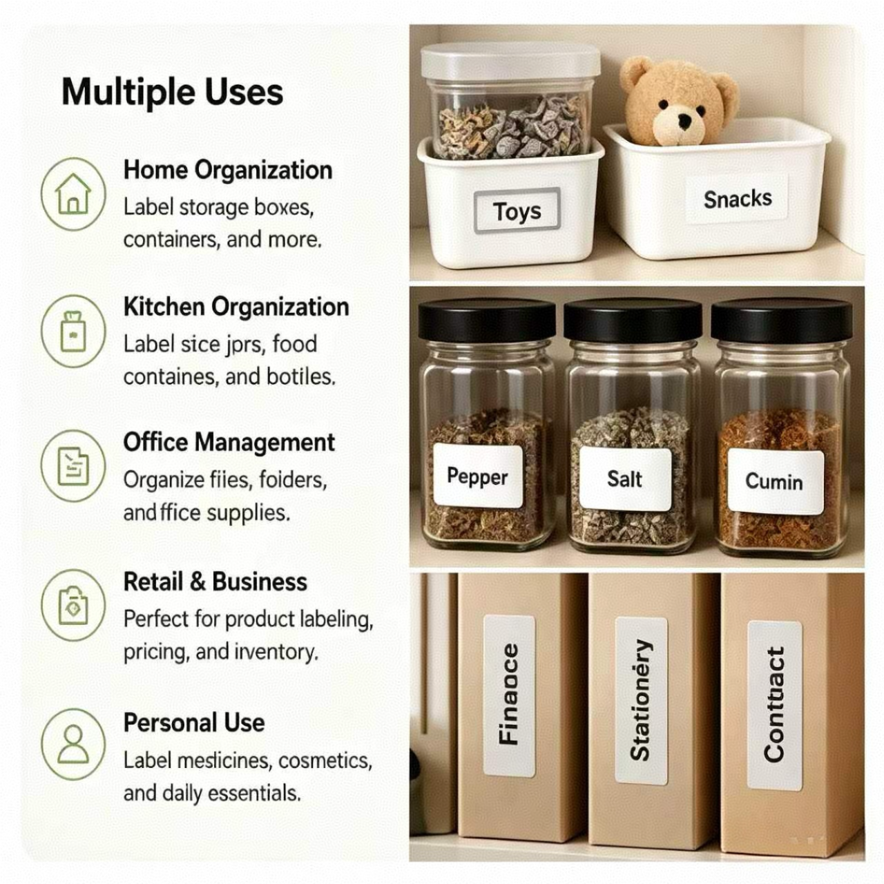 L12 Mini Label Printer for Home Office and Retail Organization