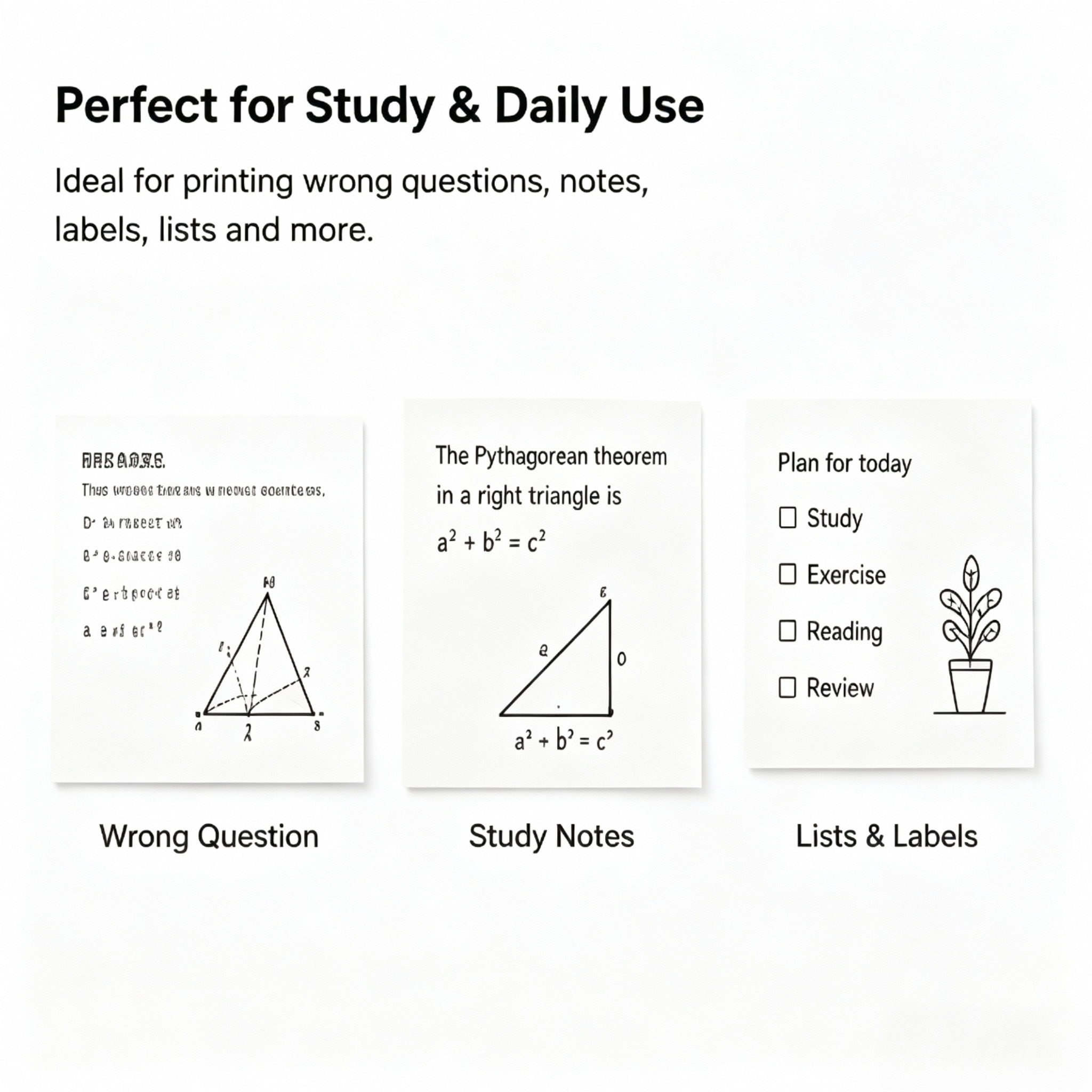 S1 Mini Sticker Printer for Study Notes and Wrong Question Printing