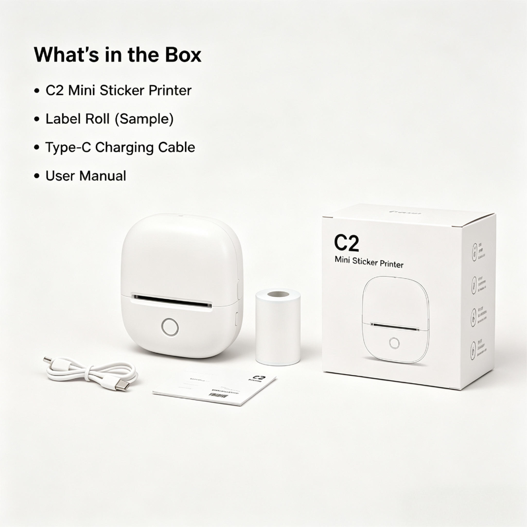C2 Mini Sticker Printer with Inkless Thermal Printing