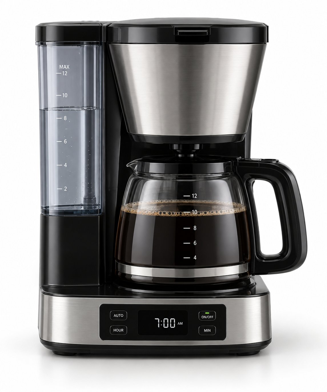 1.2L 12-Cup Programmable Drip Coffee Maker with Keep-Warm 1.2L drip coffee maker