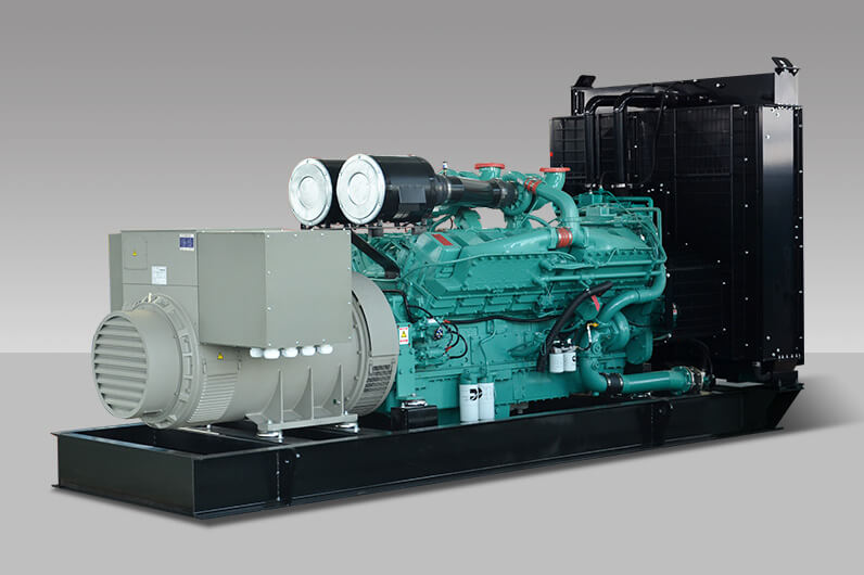 Cummins powered open type diesel generator with grey alternator
