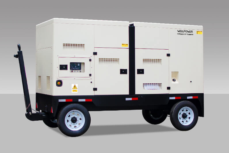Trailer mounted Cummins powered diesel generator for mobile use