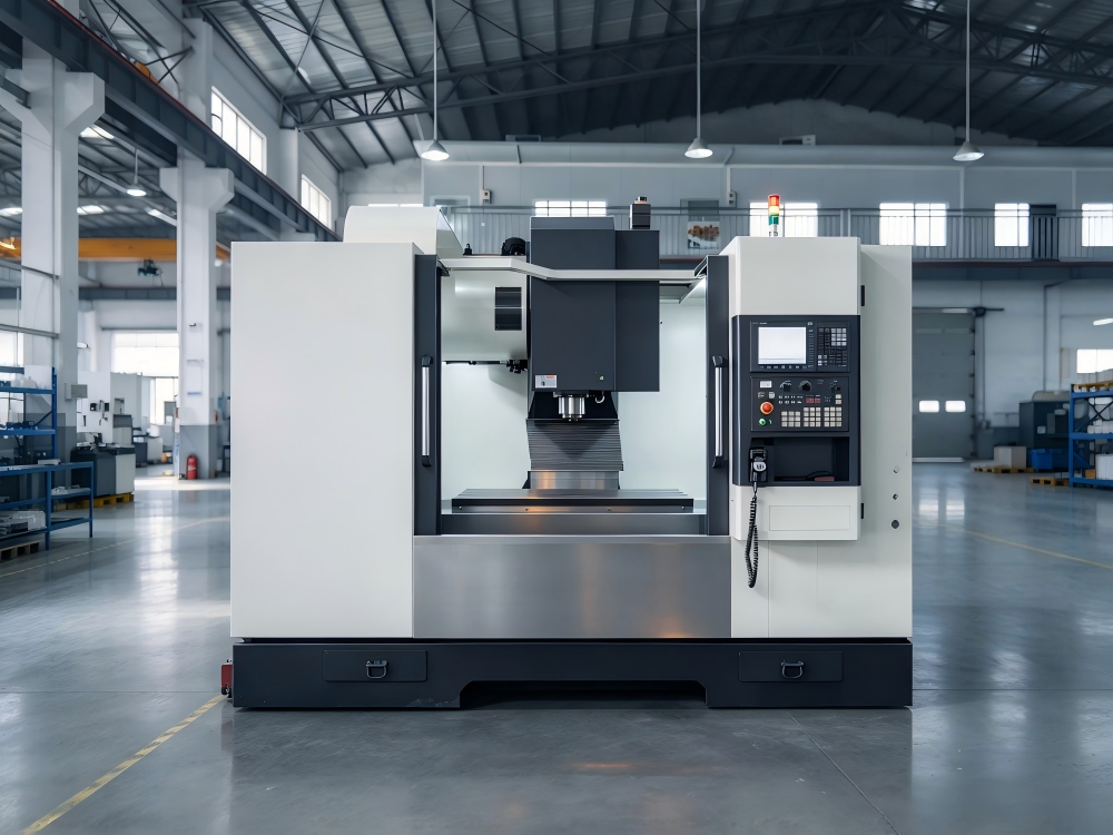 CNC vertical machining center on the workshop floor