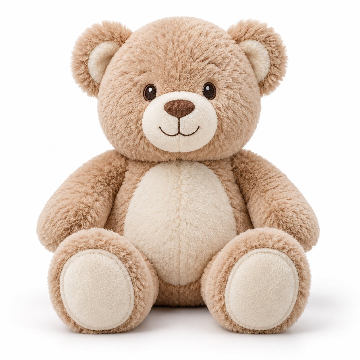 Plush Teddy Bear Comfort Toy with Embroidered Features for Infants plush teddy bear comfort toy