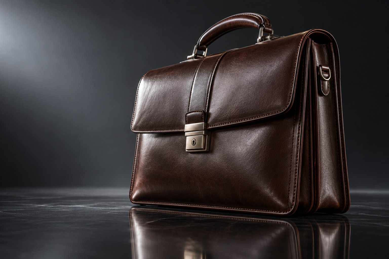Leather Business Briefcase 15.6" Laptop leather bag