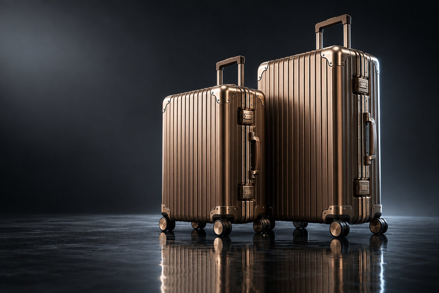 Aluminum Frame Checked Luggage Set aluminum frame