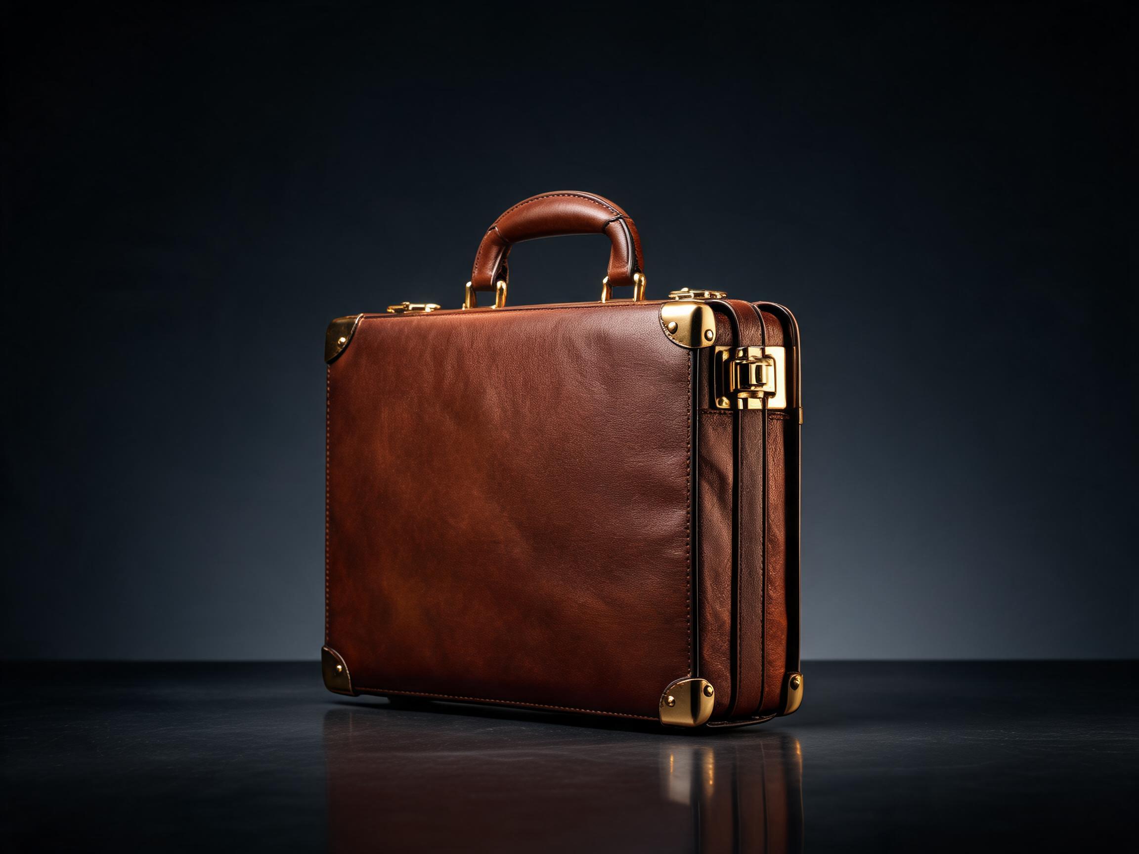 Leather Business Briefcase 15.6" Laptop