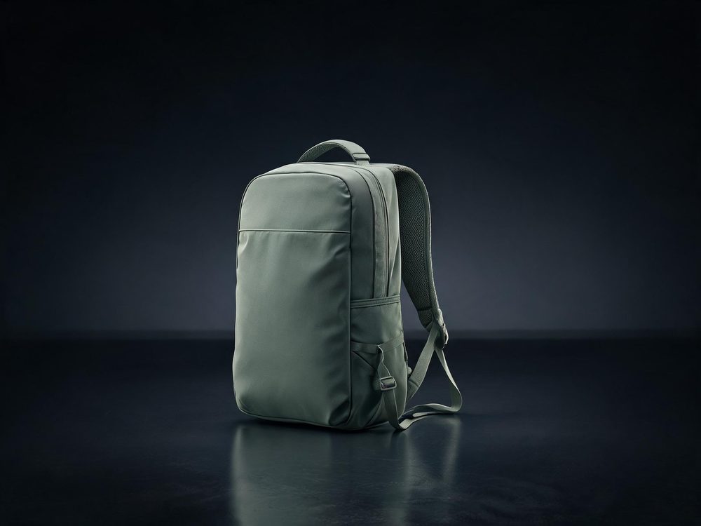 Sage green 25-liter water-resistant technical daypack with padded back panel