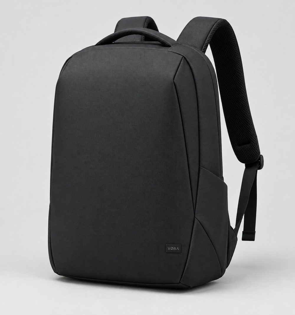 Black 20-liter anti-theft commuter backpack with a clean front panel