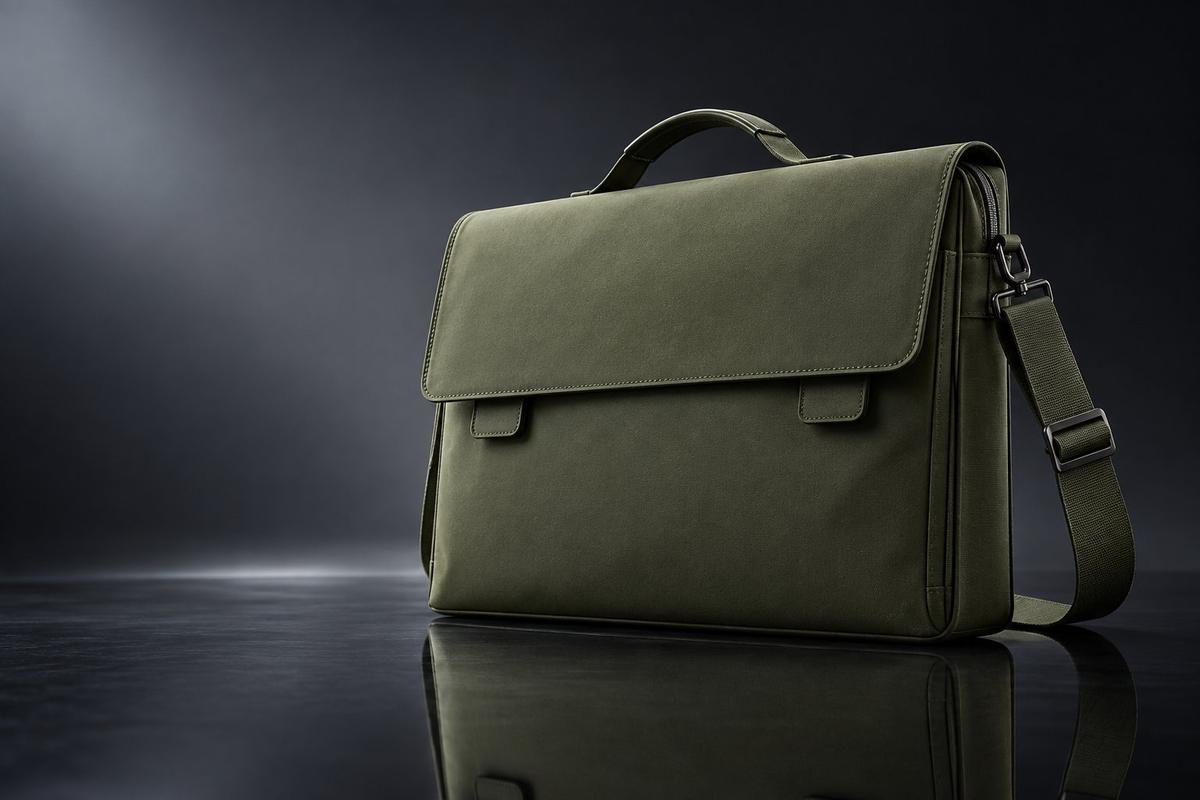 Slim flap-over messenger bag with adjustable crossbody strap