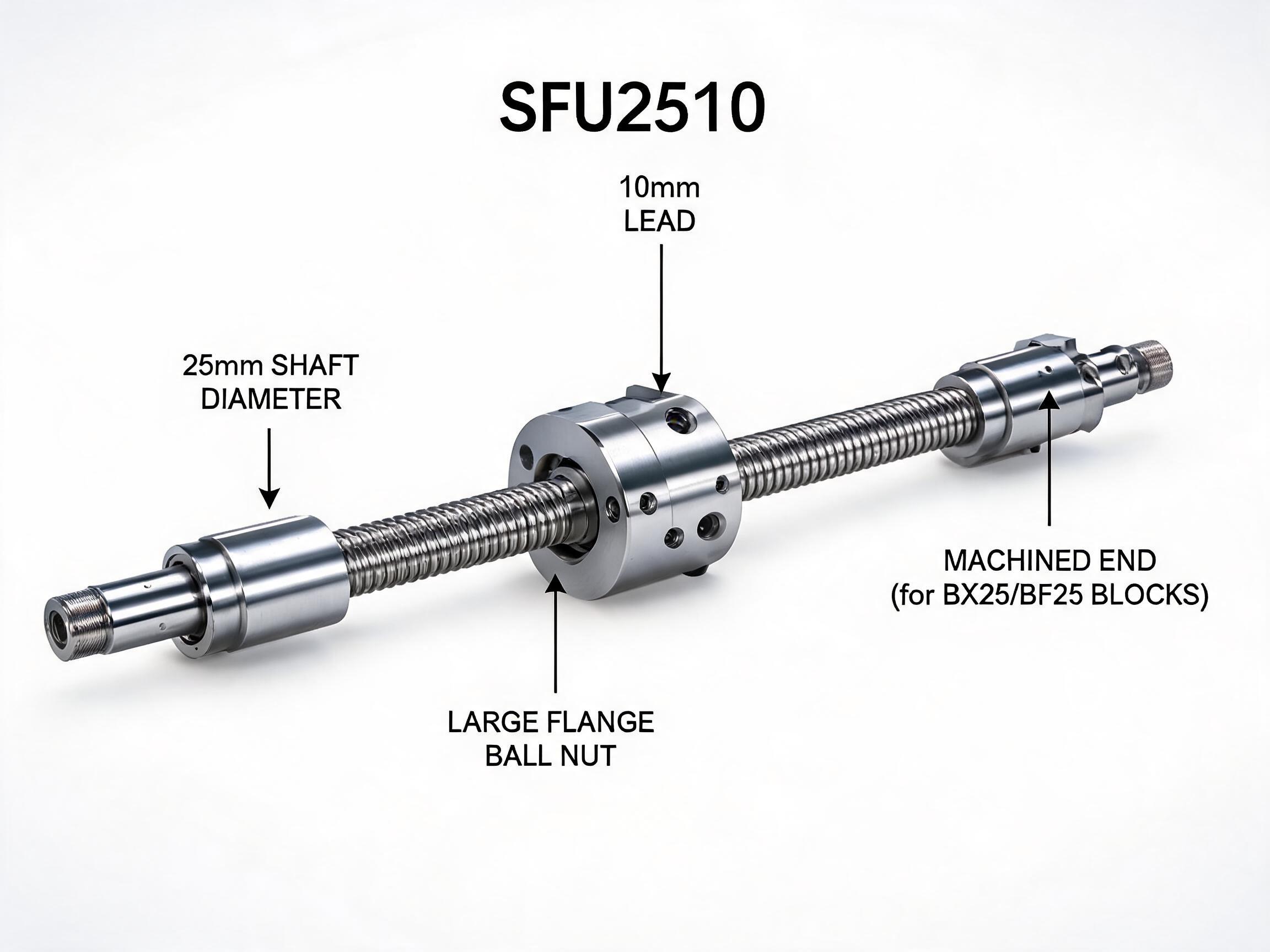 SFU Series Rolled Ball Screw Assembly rolled ball screw 16mm 5mm lead