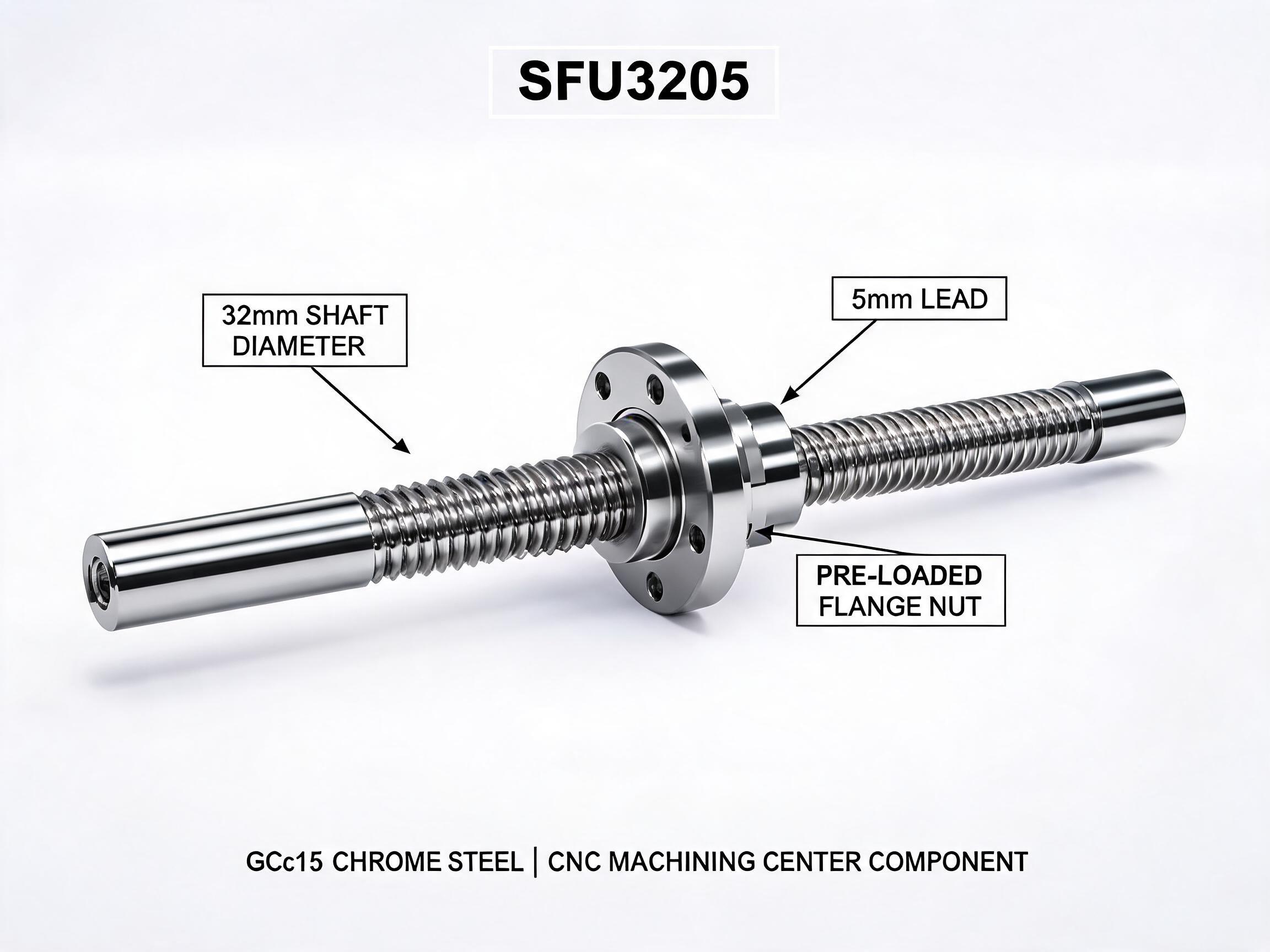 SFU3205 Heavy-Duty Rolled Ball Screw for CNC Machining Centers SFU3205 ball screw