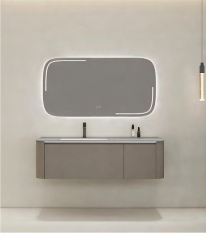 AF-3513 Dark Khaki Bathroom Vanity with LED Mirror AF-3513