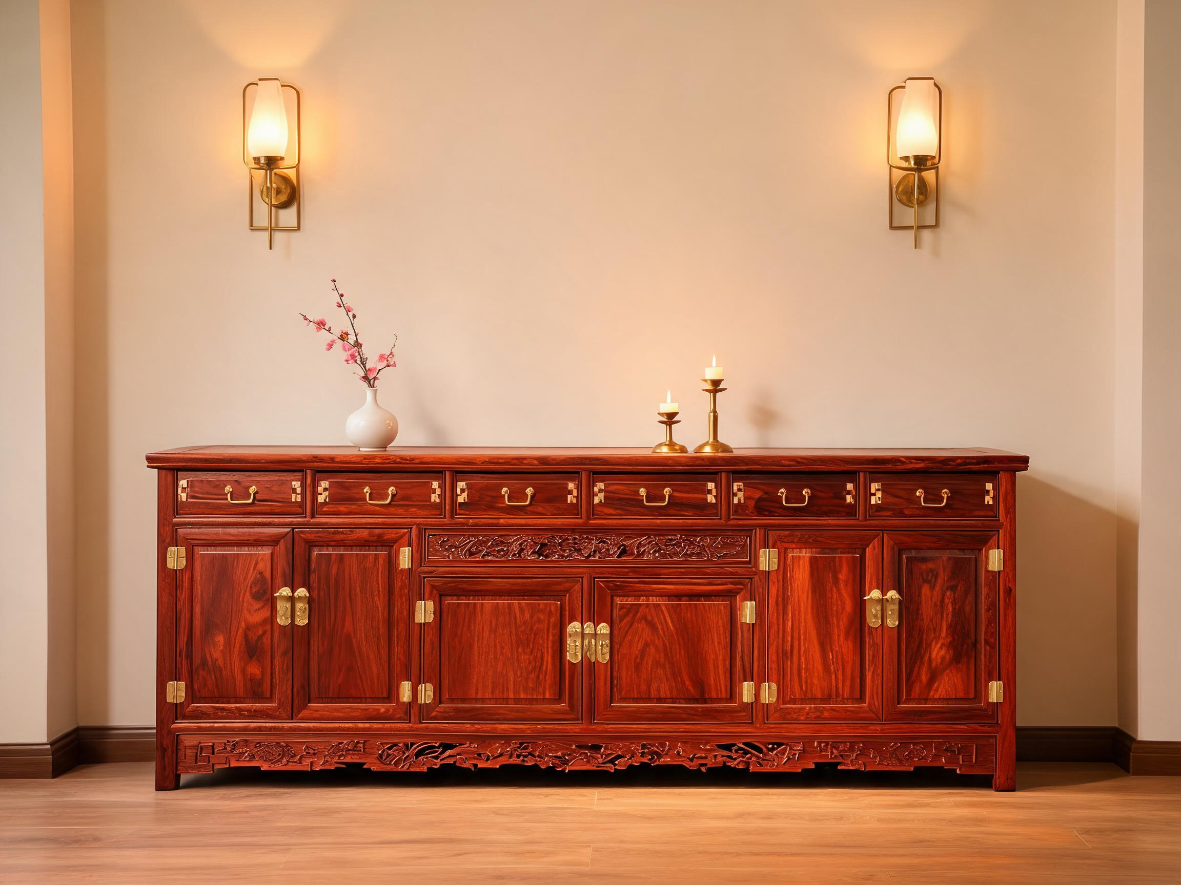 Classical Siamese Rosewood Sideboard with Dovetail Drawers rosewood sideboard