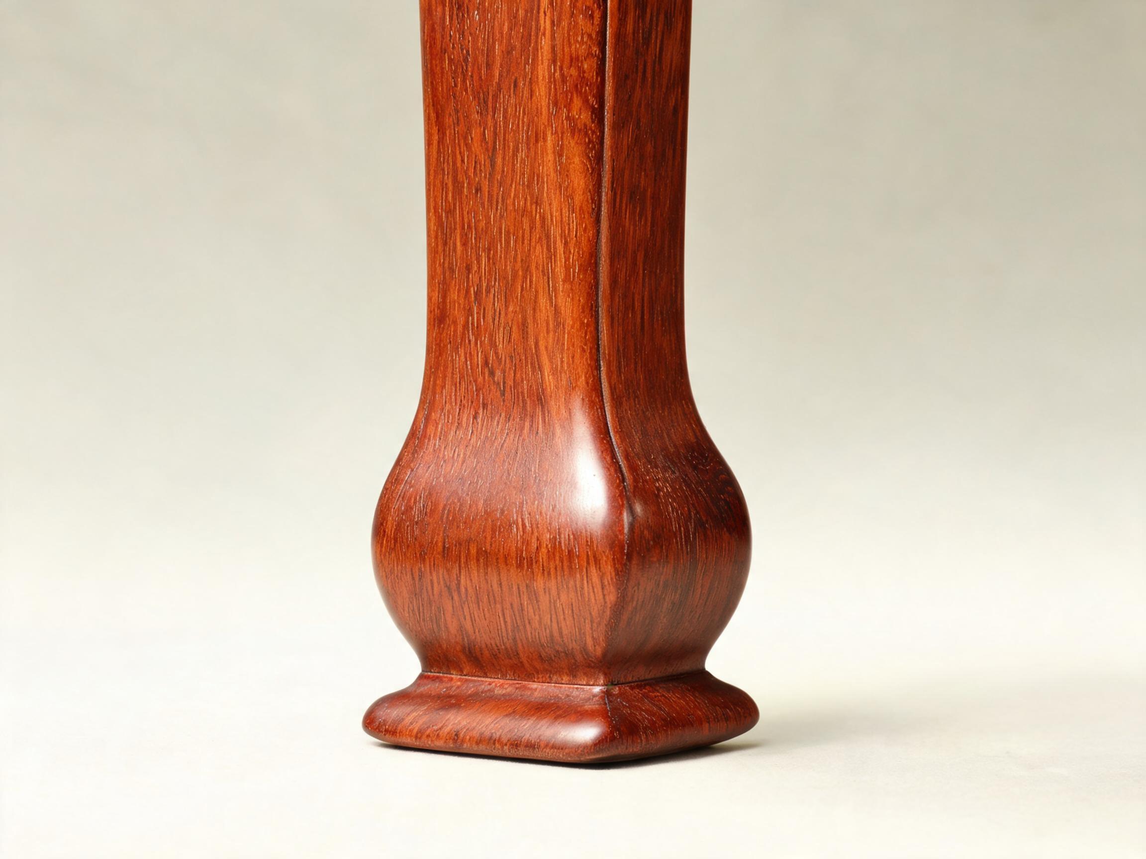 Ming-style horse-hoof leg carved from a single piece of Siamese rosewood with six-coat hand-rubbed raw lacquer finish