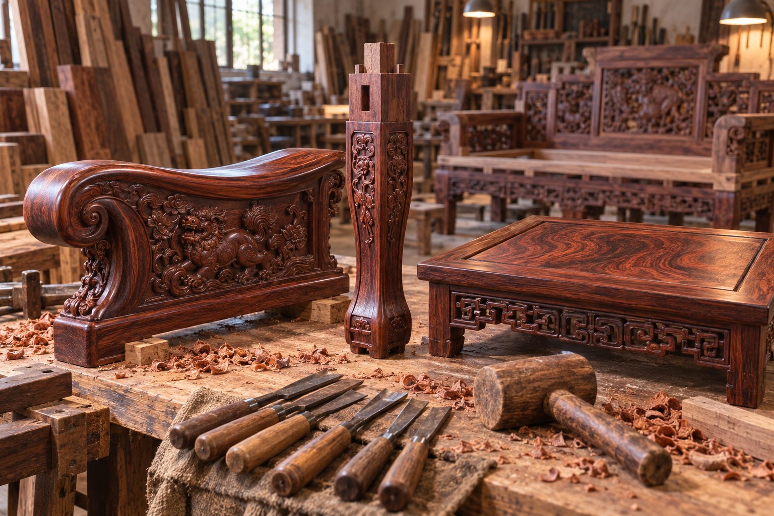 How Does a Rosewood Furniture Factory Develop Samples and Prototypes for Custom B2B Orders?