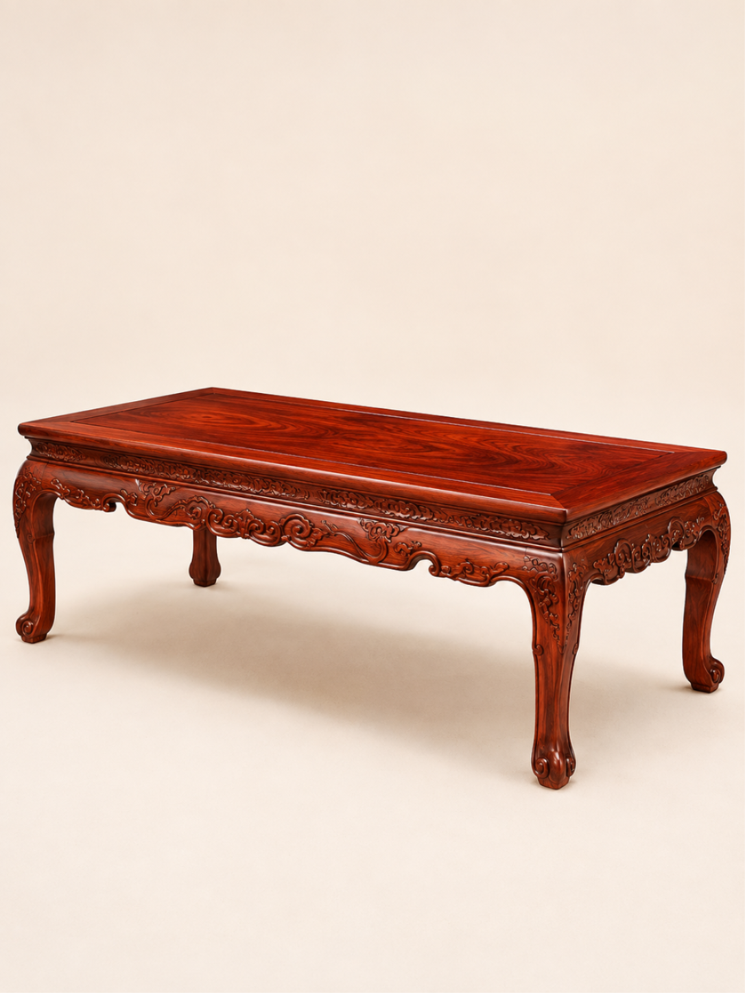 Classical Siamese Rosewood Tea Table with Carved Cloud Apron rosewood tea table