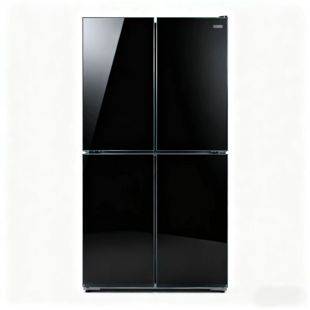 Oil-resistant smooth surface close-up on fridge glass