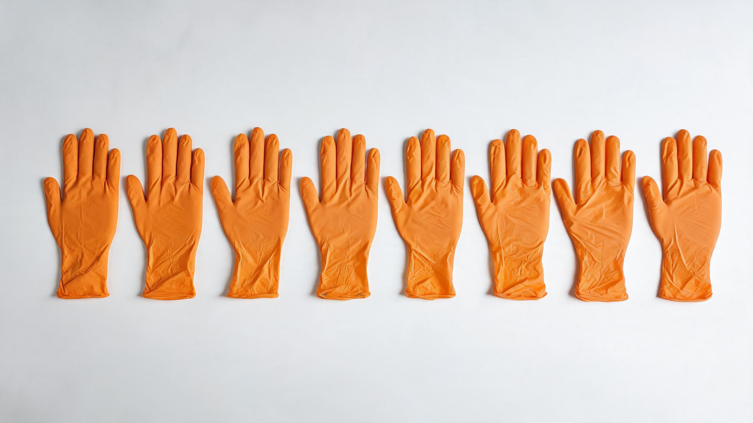 Nitrile Gloves Heavy-Duty Orange