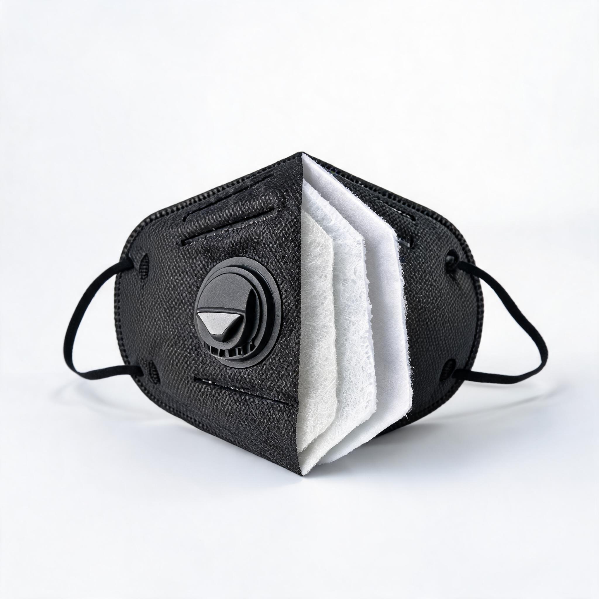 KN95 Valve Respirator Black Respiratory Protection