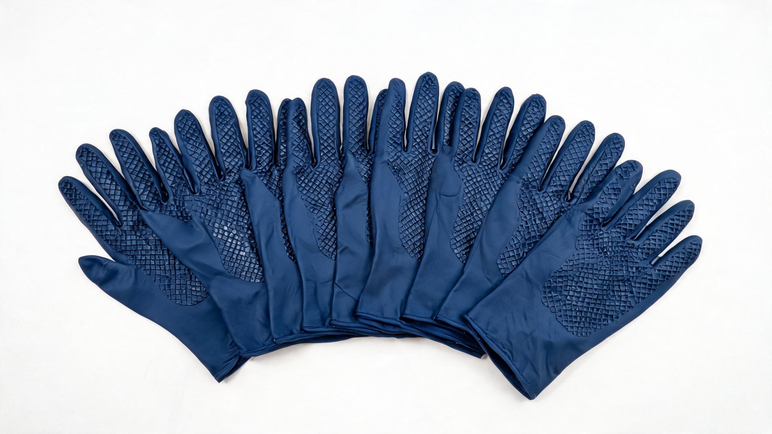 Nitrile Industrial Gloves Dark Blue – 8 mil heavy-duty nitrile gloves with diamond-textured grip, EN 374 certified