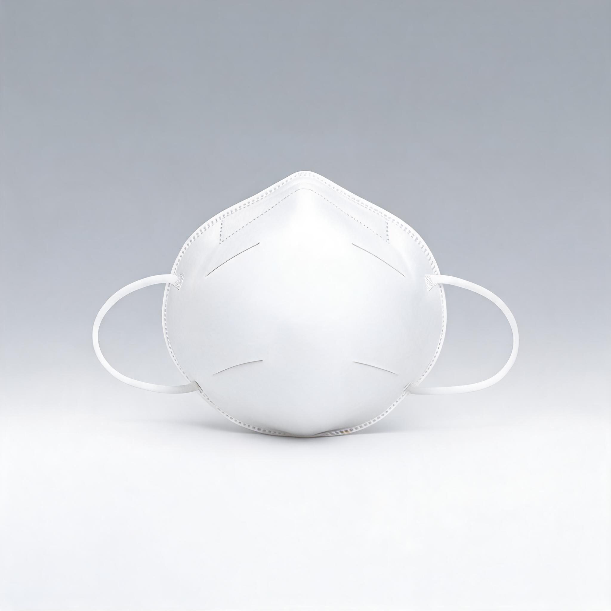 KN95 Headband Respirator White – cup-style KN95 with dual headband straps, ≥95% filtration