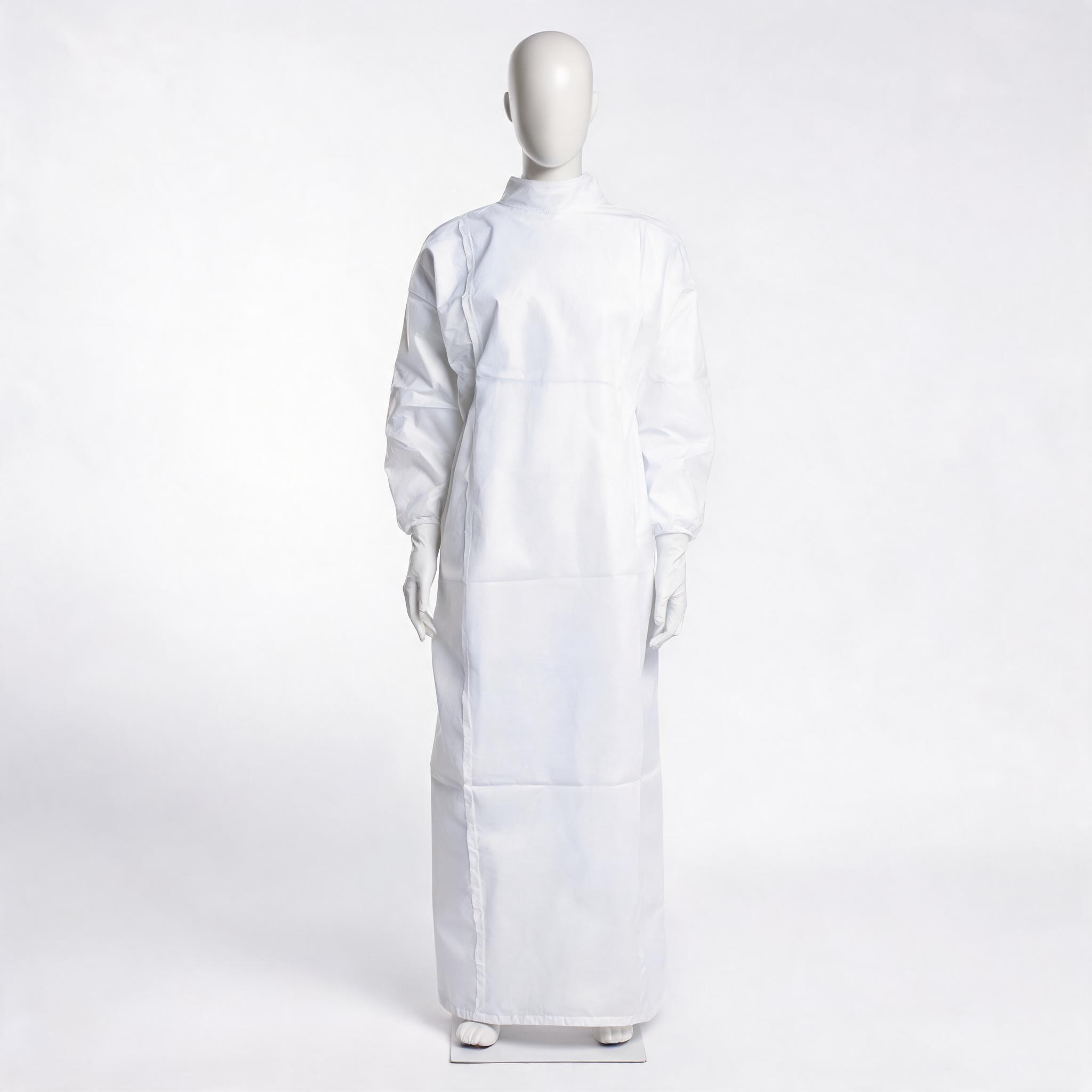 Medical Protective Gown Premium White – premium SMS gown with sewn seams and taped edges, EN ISO 13795 Type B