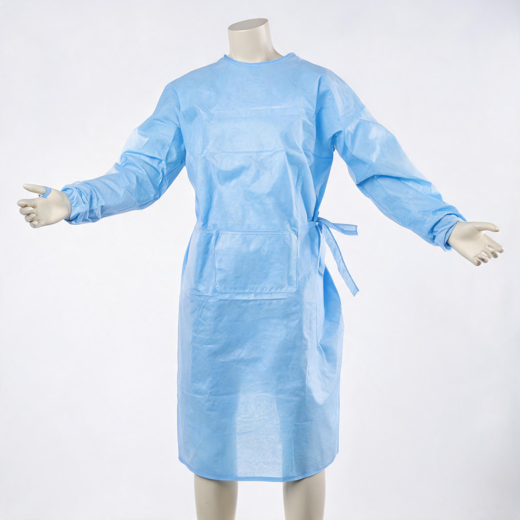 SMS Reinforced Surgical Gown Blue – reinforced surgical gown with thumbhole cuffs, EN ISO 13795 certified