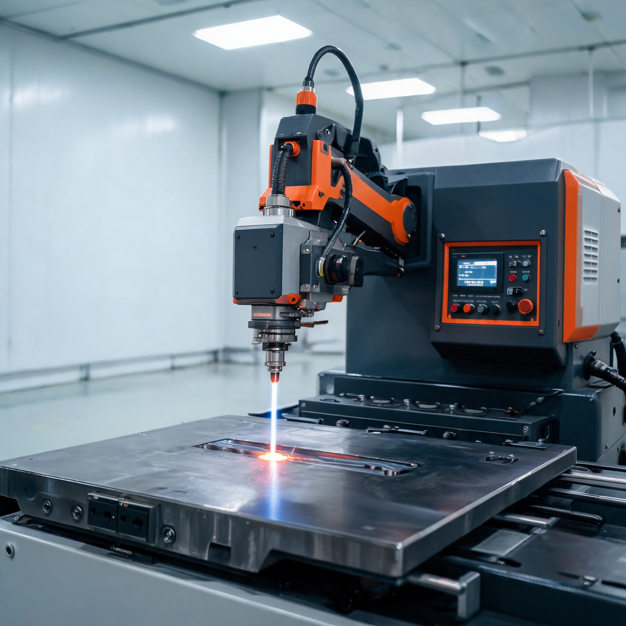 Precision mold repair fiber laser welding machine with microscope guidance performing micro-weld on steel mold surface
