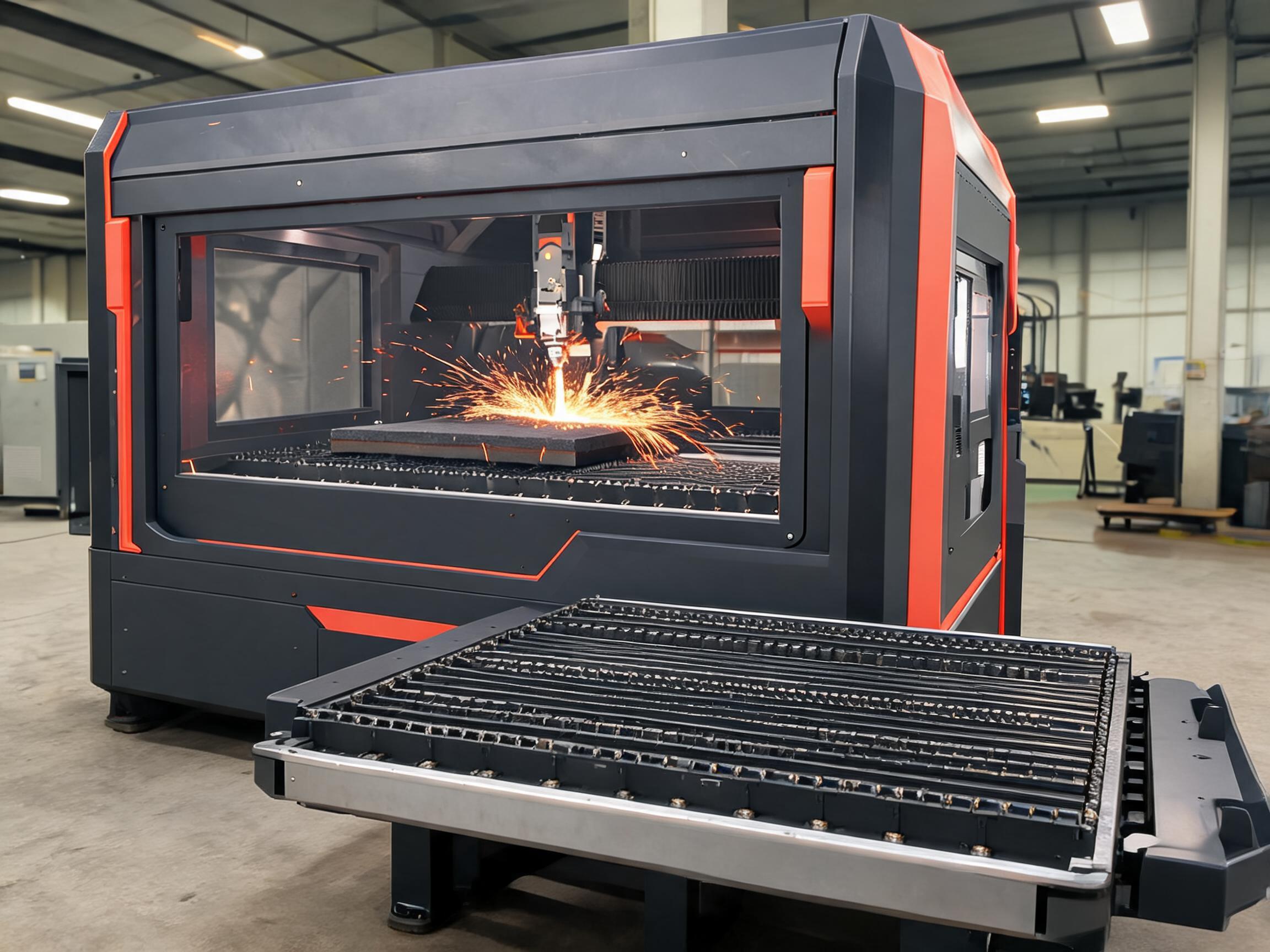 High-power exchange table fiber laser cutting machine with dual shuttle tables for continuous production