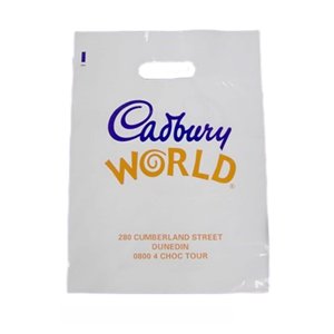 Die Cut Patch Handle Biodegradable Shopping Plastic Bag Biodegradable merchandise bags