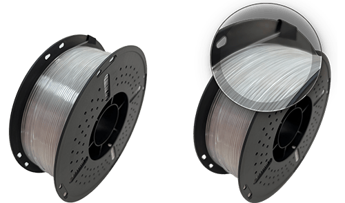 Finished 3D printing filament spools wound on φ52–56 mm cores with a φ200 mm outer diameter