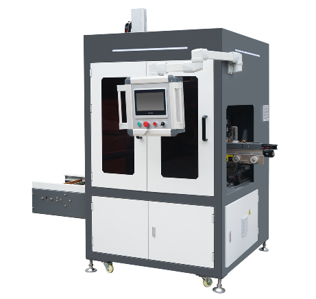 Automatic filament winding machine with tape-fixing station